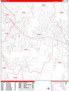 San Marcos  Wall Map Red Line Style